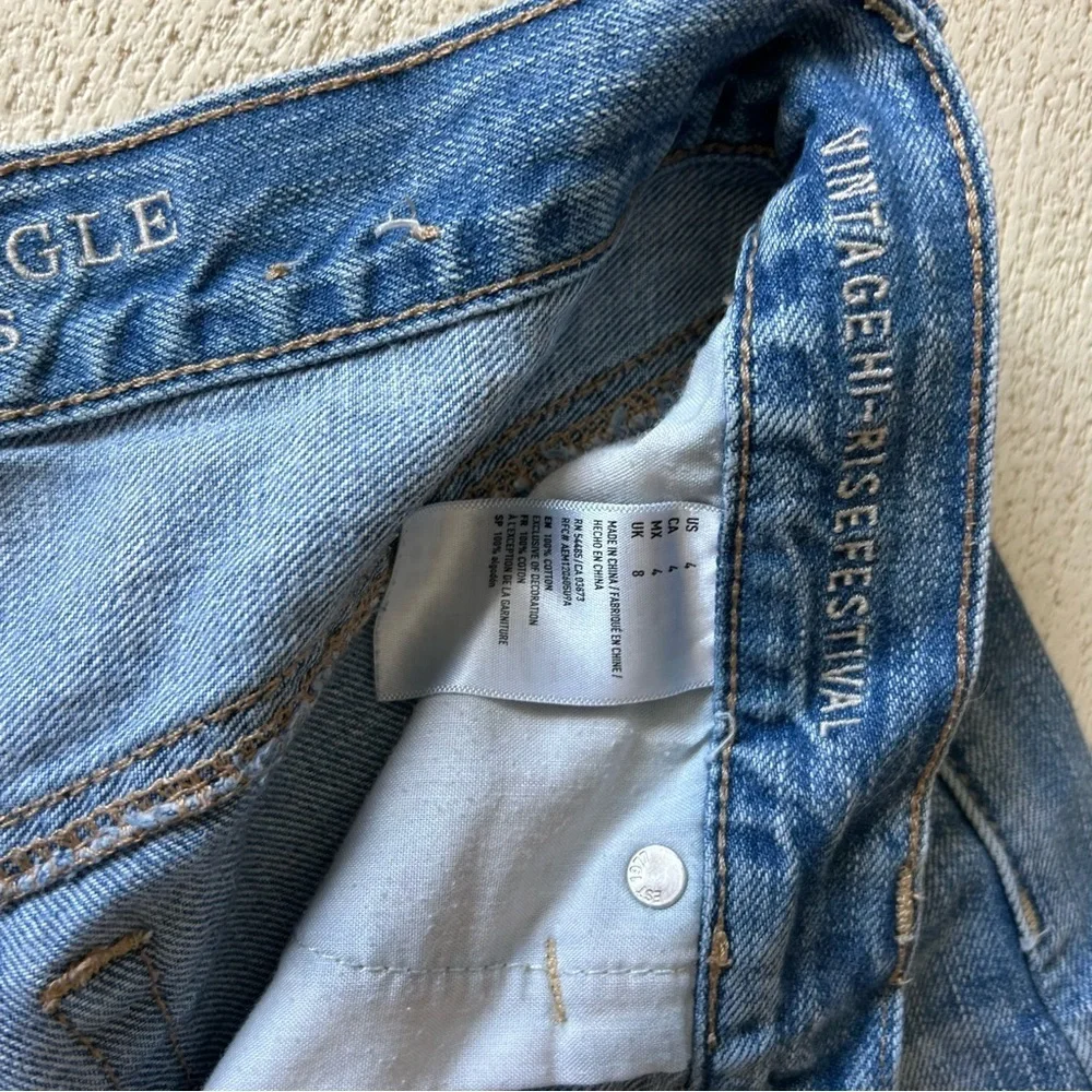 American Eagle Vintage Hi-Rise Festival Destroyed Denim Shorts, Size 4